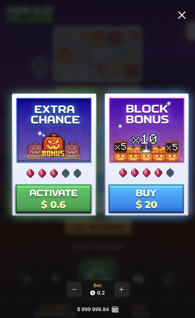 Mine Slot Halloween med Extra Chance och Block Bonus i stående mobilvy