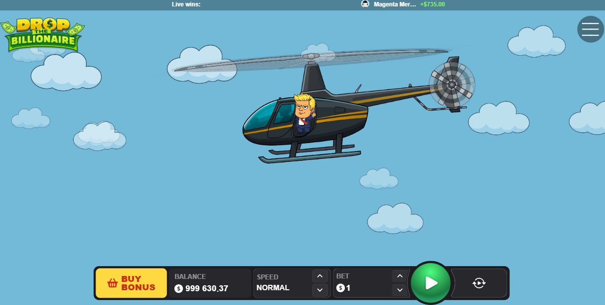 Drop The Billionaire helikopter i början av rundan