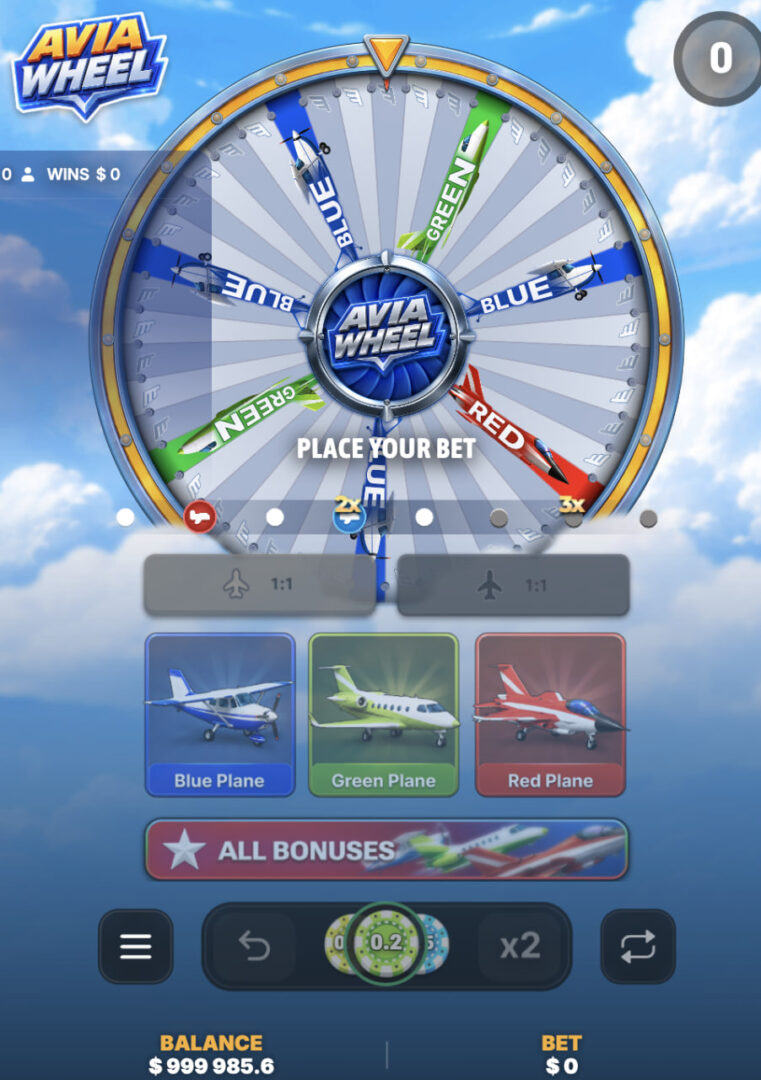 Avia Wheel demo review casino game mobilvy i stående läge och insatsknappar