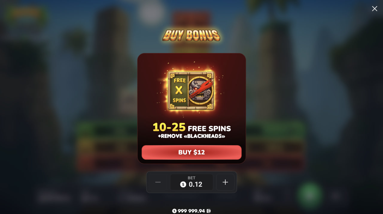 Bonusköpsfönstret i Aztec Totem med 10 till 25 free spins